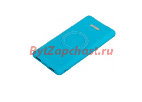 Мобильный аккумулятор Buro BPQ10F 10000mAh 3A QC PD беспроводная зарядка синий